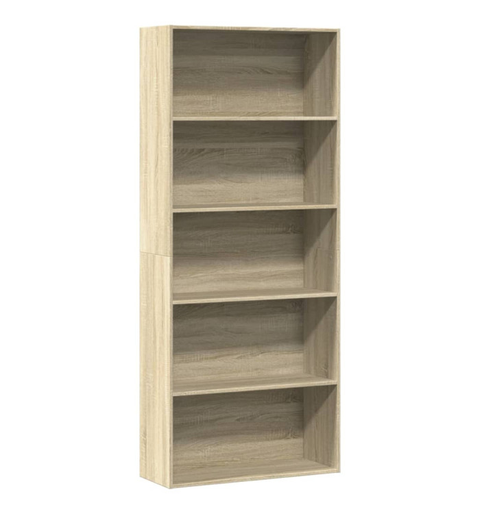 Bibliothèque chêne sonoma 80x30x189 cm bois d'ingénierie | Mobilier & Déco