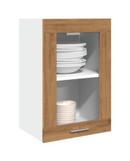 Armoire vitrée suspendue "Lyon" chêne artisanal 40x31x60 cm | Mobilier & Déco