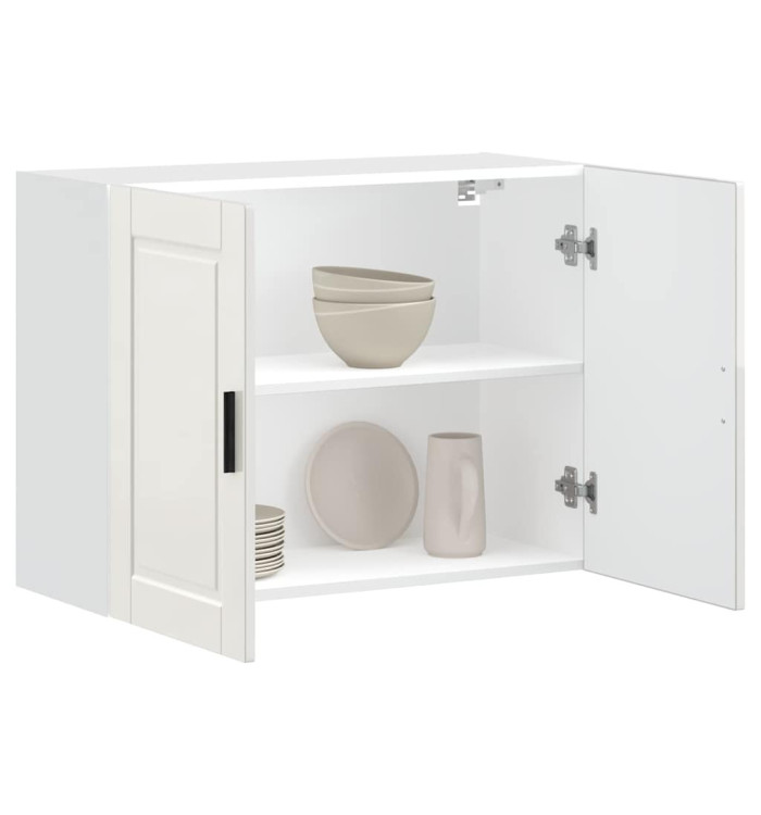 Armoire murale de cuisine Porto blanc brillant bois ingénierie | Mobilier & Déco
