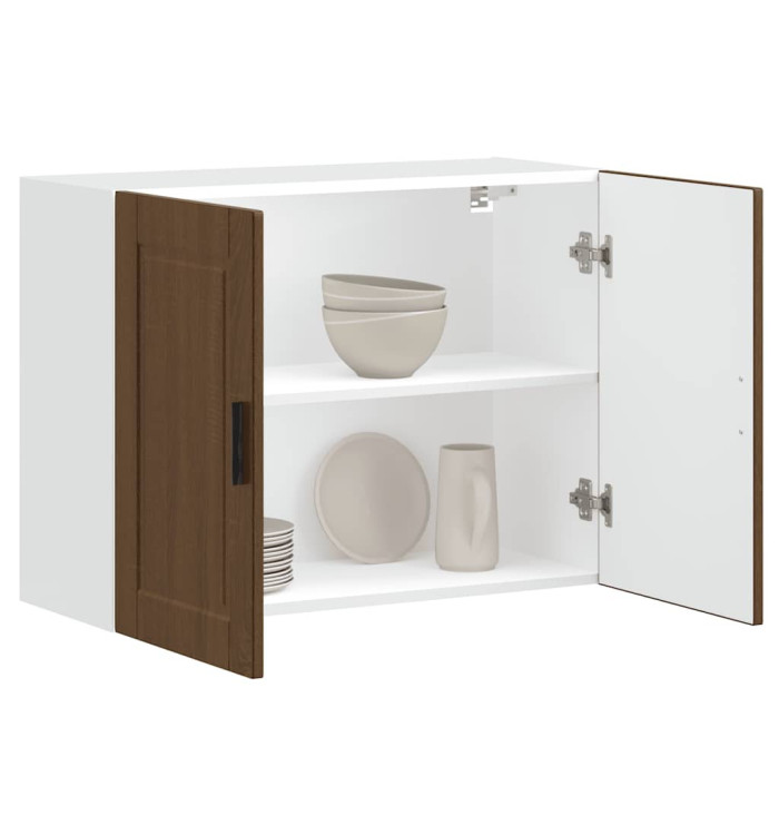 Armoire murale de cuisine Porto chêne marron bois d'ingénierie | Mobilier & Déco