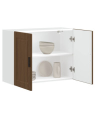 Armoire murale de cuisine Porto chêne marron bois d'ingénierie | Mobilier & Déco