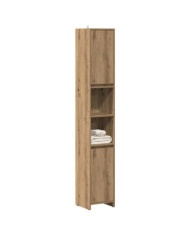 Armoire de salle de bain chêne artisanal 30x30x183,5 cm | Mobilier & Déco