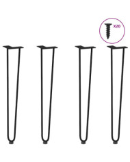 Pieds en épingle à cheveux pour consoles, lot de 4, noir, 72 cm, acier massif | Mobilier & Déco