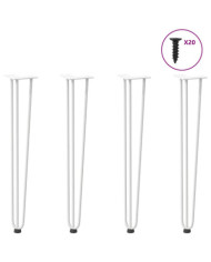 Pieds en épingle à cheveux pour consoles, lot de 4, blanc, 72 cm, acier massif | Mobilier & Déco