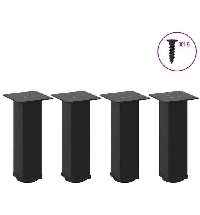 Pieds de table basse 4 pièces Noir 42-44 cm Acier | Mobilier & Déco
