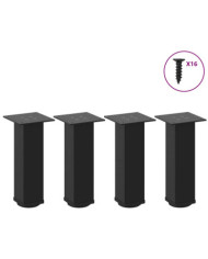 Pieds de table basse 4 pièces Noir 42-44 cm Acier | Mobilier & Déco