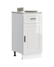 Armoire de cuisine Porto blanc brillant bois ingénierie | Mobilier & Déco