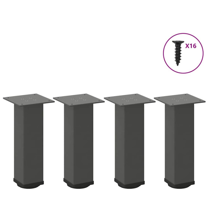 Pieds de table basse 4 pièces Anthracite 42-44 cm Acier | Mobilier & Déco
