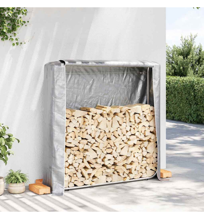 Portant de bois de chauffage et housse de pluie acier galvanisé | Mobilier & Déco