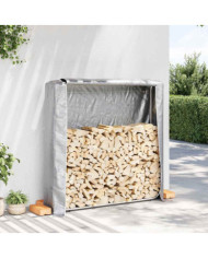 Portant de bois de chauffage et housse de pluie acier galvanisé | Mobilier & Déco