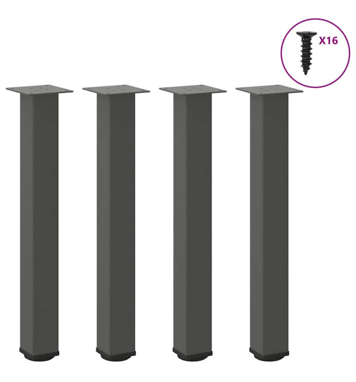 Pieds de table console 4 pièces Anthracite 72-74 cm Acier | Mobilier & Déco