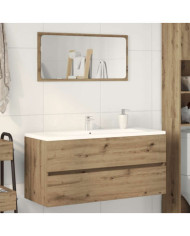 Armoire lavabo chêne artisanal 100x38,5x45 cm bois d'ingénierie | Mobilier & Déco