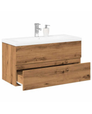 Armoire lavabo avec bassin intégré chêne artisanal | Mobilier & Déco