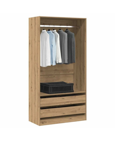 Garde-robe chêne artisanal 100x50x200 cm bois d'ingénierie | Mobilier & Déco