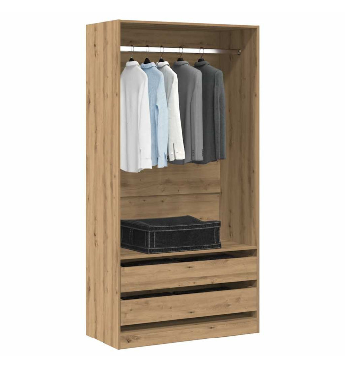 Garde-robe chêne artisanal 100x50x200 cm bois d'ingénierie | Mobilier & Déco