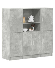 Ensemble d'armoires de cuisine 3 pcs gris béton | Mobilier & Déco