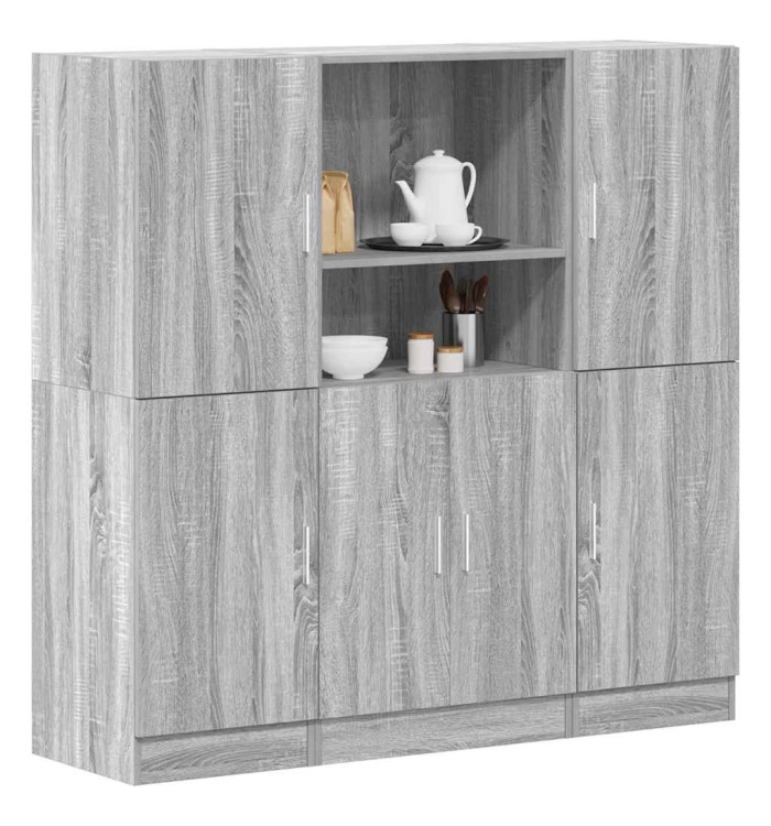 Ensemble d'armoires de cuisine 3 pcs sonoma gris | Mobilier & Déco