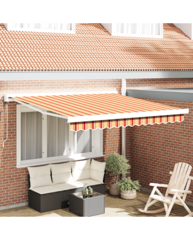 Auvent automatique rétractable jaune-orange, 350x250 cm | Mobilier & Déco