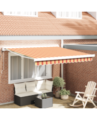 Auvent automatique rétractable jaune-orange, 350x250 cm | Mobilier & Déco