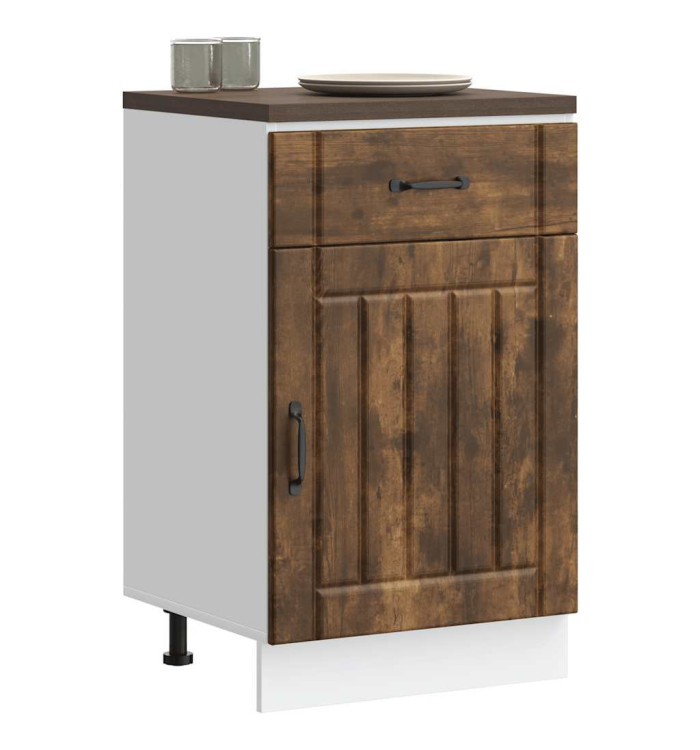 Armoire de cuisine Lucca chêne fumé bois ingénierie | Mobilier & Déco