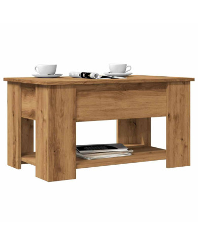 Table basse chêne artisanal 79x49x41 cm bois d'ingénierie | Mobilier & Déco