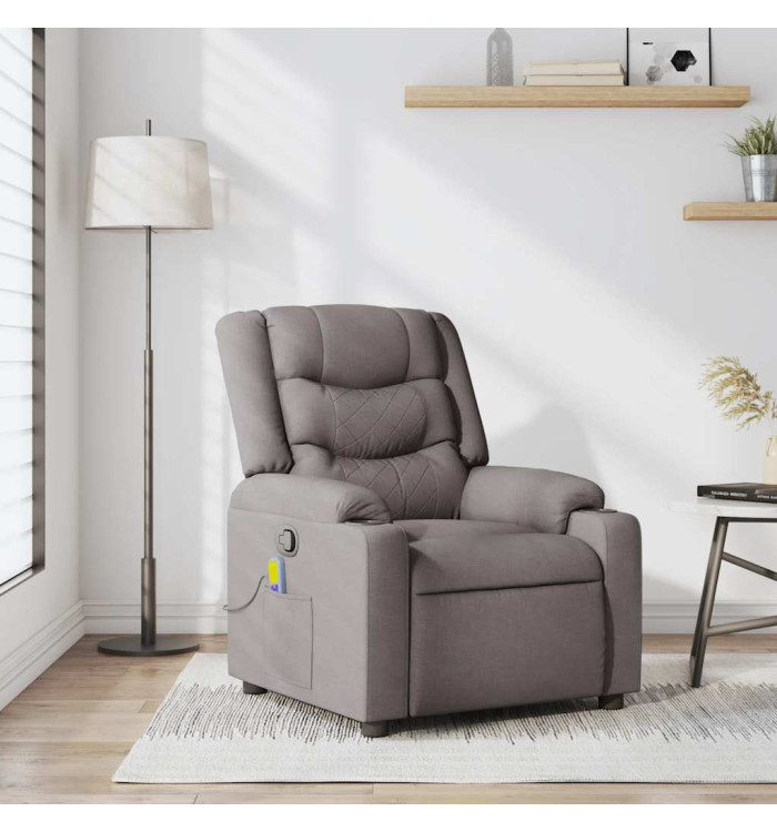 Fauteuil de massage inclinable Taupe Tissu | Mobilier & Déco