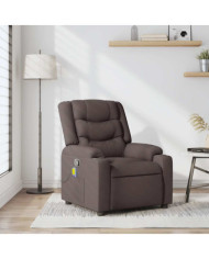 Fauteuil de massage inclinable Marron foncé Tissu | Mobilier & Déco