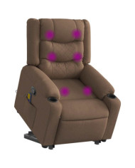 Fauteuil de massage inclinable Marron Tissu | Mobilier & Déco