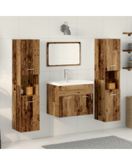 Ensemble de mobilier de salle de bain en bois vieilli | Mobilier & Déco