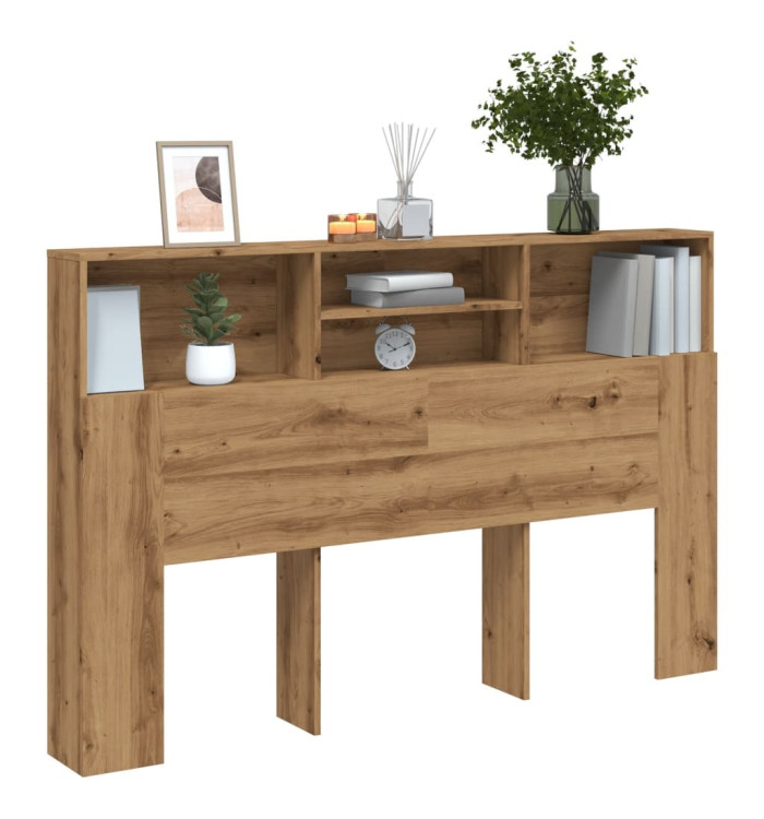 Armoire de tête de lit chêne artisanal 160x19x103,5 cm | Mobilier & Déco