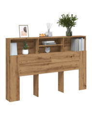 Armoire de tête de lit chêne artisanal 160x19x103,5 cm | Mobilier & Déco