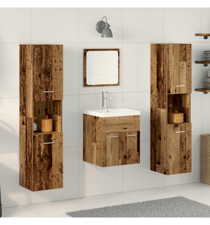 Ensemble de meubles de salle de bain 5 pièces en vieux bois | Mobilier & Déco