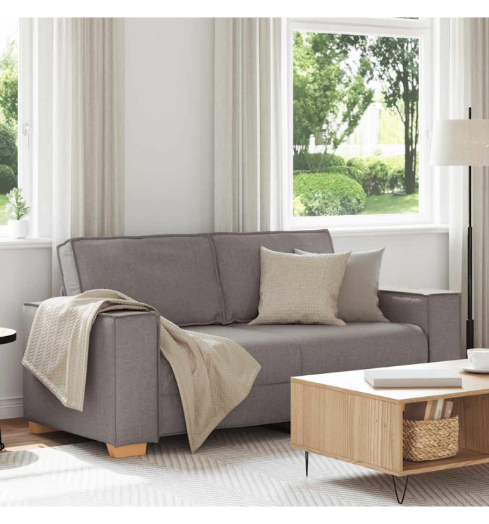 Canapé 2 places Taupe 140 cm Tissu | Mobilier & Déco