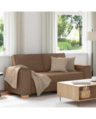 Canapé 2 places Marron 140 cm Tissu | Mobilier & Déco