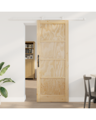 Porte coulissante avec matériel 'ORKDAL'en bois massif de pin, Porte intérieure 'ORKDAL'83x211x4 cm en bois massif de pin | Mo