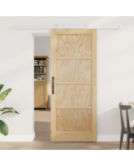 Porte coulissante avec ensemble de matériel 'ORKDAL'en pin massif, Porte intérieure 'ORKDAL'83x202x4 cm en pin massif | Mobili