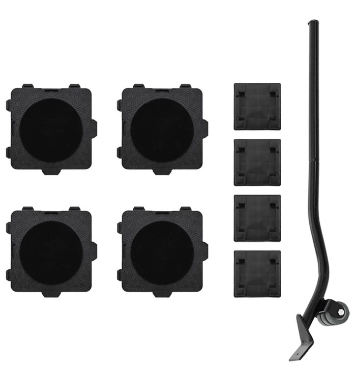 Roulettes pour meubles 4 pièces avec élévateur Noir 13,5 x 13,5 x 4,2 cm 300 kg | Mobilier & Déco