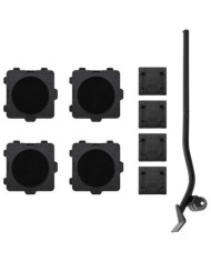 Roulettes pour meubles 4 pièces avec élévateur Noir 13,5 x 13,5 x 4,2 cm 300 kg | Mobilier & Déco