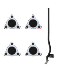 Roulettes pour meubles 4 pièces avec élévateur 14,5 x 13,5 x 4 cm Acier 400 kg | Mobilier & Déco