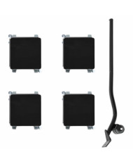 Roulettes pour meubles 4 pièces avec élévateur 13,5 x 13,5 x 6 cm Acier 1300 kg | Mobilier & Déco
