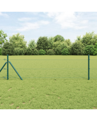 Clôture Hexagonale Verte 0,8x100 m Acier, Poteaux de Clôture 13 pcs Vert Ø32 mm 120 cm Acier Galvanisé | Mobilier & Déco
