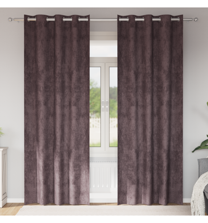 Rideaux en Velours 2 pcs avec Œillets Marron 260x140 cm | Mobilier & Déco