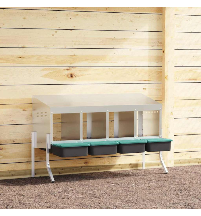 Nichoir à poules4 compartiments avec pieds en acier galvanisé | Mobilier & Déco