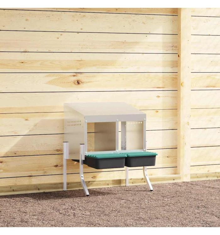 Nichoir à poules2 compartiments avec pieds en acier galvanisé | Mobilier & Déco