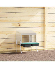 Nichoir à poules2 compartiments avec pieds en acier galvanisé | Mobilier & Déco