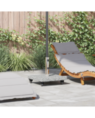 Base de parasol sur roues pour poteaux Ø38/48mm Granit gris 30 kg Carré | Mobilier & Déco