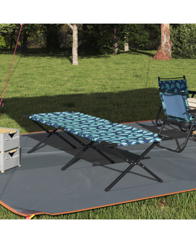 Lit de soleil pliant avec sac de transport à motif de feuilles en tissu Oxford 600D | Mobilier & Déco