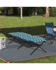 Lit de soleil pliant avec sac de transport à motif de feuilles en tissu Oxford 600D | Mobilier & Déco