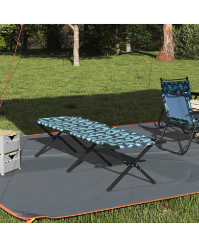 Lit de soleil pliant avec sac de transport Motif de feuille en tissu Oxford 600D | Mobilier & Déco