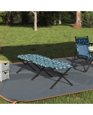 Lit de soleil pliant avec sac de transport Motif de feuille en tissu Oxford 600D | Mobilier & Déco